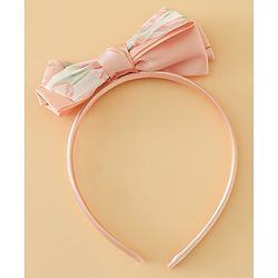 Babyhug Hair Band With Bow Applique Free Size - Pink