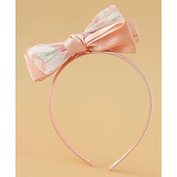 Babyhug Hair Band With Bow Applique Free Size - Pink