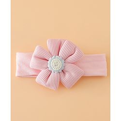 Babyhug Free Size Cute & Stylish Headbands with Floral Applique - Pink