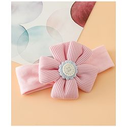 Babyhug Free Size Cute & Stylish Headbands with Floral Applique - Pink
