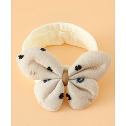 Babyhug Free Size Butterfly Headbands -Beige