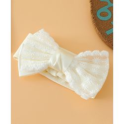 Babyhug Free Size Bow Headbands - Beige