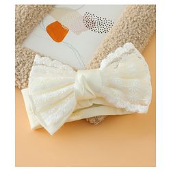 Babyhug Free Size Bow Headbands - Beige