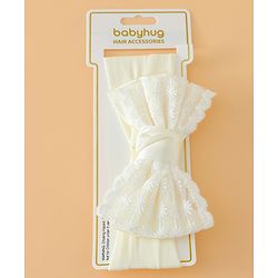 Babyhug Free Size Bow Headbands - Beige