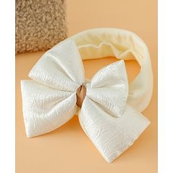 Babyhug Free Size Cute & Stylish Headbands with Bow Applique - Beige