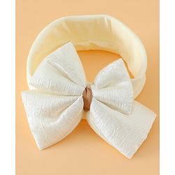 Babyhug Free Size Cute & Stylish Headbands with Bow Applique - Beige