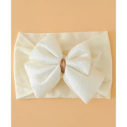 Babyhug Free Size Cute & Stylish Headbands with Bow Applique - Beige