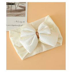 Babyhug Free Size Cute & Stylish Headbands with Bow Applique - Beige