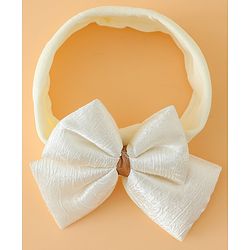 Babyhug Free Size Cute & Stylish Headbands with Bow Applique - Beige