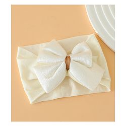 Babyhug Free Size Cute & Stylish Headbands with Bow Applique - Beige