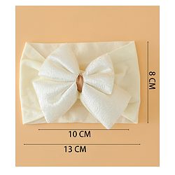 Babyhug Free Size Cute & Stylish Headbands with Bow Applique - Beige