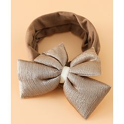 Babyhug Free Size Cute & Stylish Headbands with Bow Applique - Beige