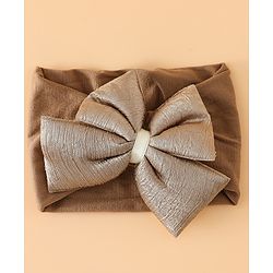 Babyhug Free Size Cute & Stylish Headbands with Bow Applique - Beige