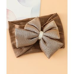 Babyhug Free Size Cute & Stylish Headbands with Bow Applique - Beige