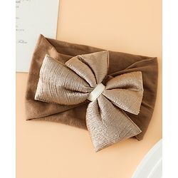 Babyhug Free Size Cute & Stylish Headbands with Bow Applique - Beige
