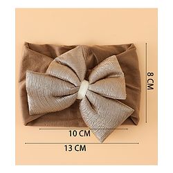 Babyhug Free Size Cute & Stylish Headbands with Bow Applique - Beige
