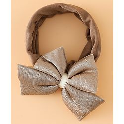 Babyhug Free Size Cute & Stylish Headbands with Bow Applique - Beige