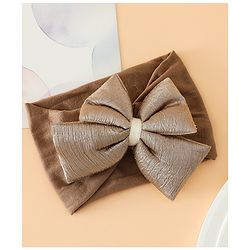 Babyhug Free Size Cute & Stylish Headbands with Bow Applique - Beige