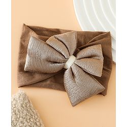 Babyhug Free Size Cute & Stylish Headbands with Bow Applique - Beige