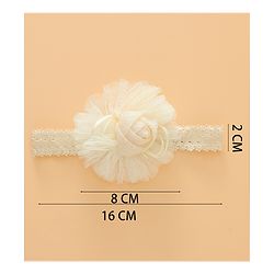 Babyhug Free Size Cute & Stylish Headbands with Lace Flower Applique - Beige