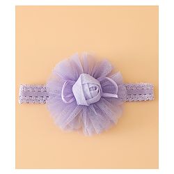 Babyhug Free Size Cute & Stylish Headbands with Lace Flower Applique - Beige