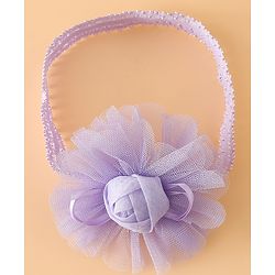 Babyhug Free Size Cute & Stylish Headbands with Lace Flower Applique - Beige