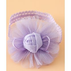Babyhug Free Size Cute & Stylish Headbands with Lace Flower Applique - Beige
