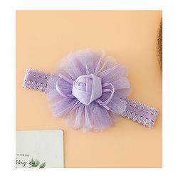 Babyhug Free Size Cute & Stylish Headbands with Lace Flower Applique - Beige