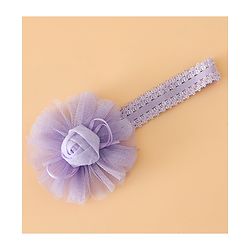 Babyhug Free Size Cute & Stylish Headbands with Lace Flower Applique - Beige