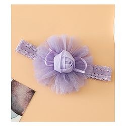 Babyhug Free Size Cute & Stylish Headbands with Lace Flower Applique - Beige
