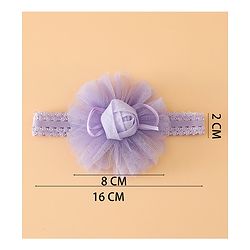 Babyhug Free Size Cute & Stylish Headbands with Lace Flower Applique - Beige