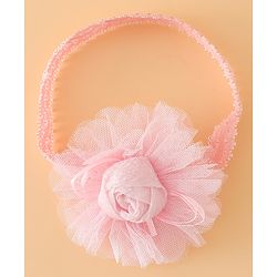 Babyhug Free Size Cute & Stylish Headbands with Lace Flower Applique - Beige