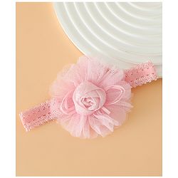 Babyhug Free Size Cute & Stylish Headbands with Lace Flower Applique - Beige