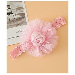 Babyhug Free Size Cute & Stylish Headbands with Lace Flower Applique - Beige