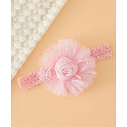 Babyhug Free Size Cute & Stylish Headbands with Lace Flower Applique - Beige