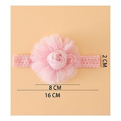 Babyhug Free Size Cute & Stylish Headbands with Lace Flower Applique - Beige