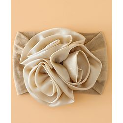 Babyhug Free Size Headbands with Floral Applique - Beige