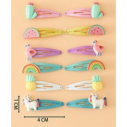 Babyhug Hair Pins And Clips Free Size - Pink Yellow