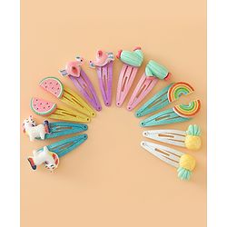 Babyhug Hair Pins And Clips Free Size - Pink Yellow