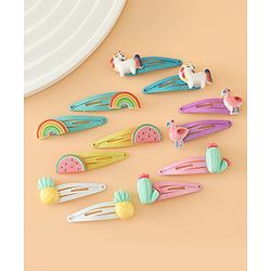Babyhug Hair Pins And Clips Free Size - Pink Yellow