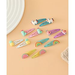 Babyhug Hair Pins And Clips Free Size - Pink Yellow