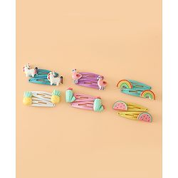 Babyhug Hair Pins And Clips Free Size - Pink Yellow
