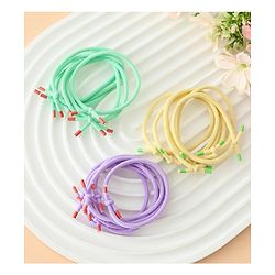 Babyhug Hair Rubber Bands Green/Light Yellow/Purple Free Size Girl