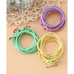 Babyhug Hair Rubber Bands Green/Light Yellow/Purple Free Size Girl
