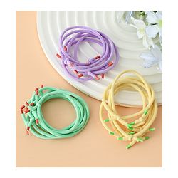 Babyhug Hair Rubber Bands Green/Light Yellow/Purple Free Size Girl