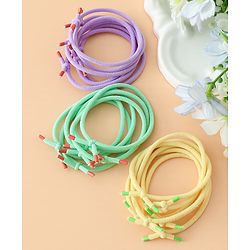Babyhug Hair Rubber Bands Green/Light Yellow/Purple Free Size Girl