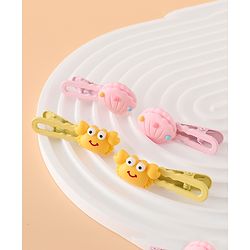 Babyhug Hair Pins And Clips Free Size - Yellow/Pink