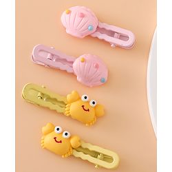 Babyhug Hair Pins And Clips Free Size - Yellow/Pink