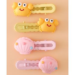 Babyhug Hair Pins And Clips Free Size - Yellow/Pink