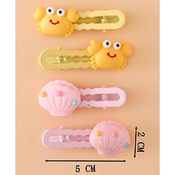 Babyhug Hair Pins And Clips Free Size - Yellow/Pink